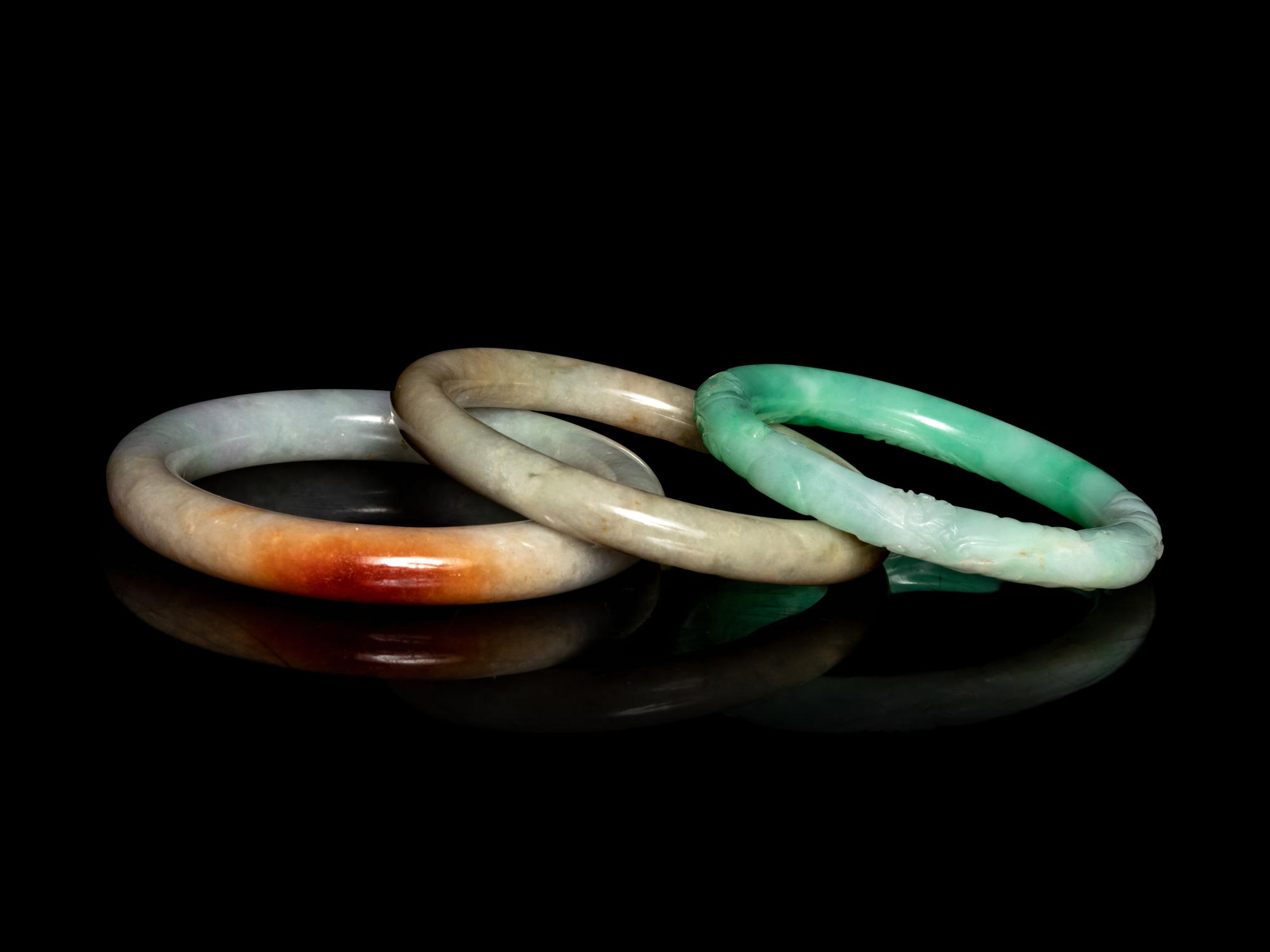 Three Chinese Jadeite Bangles