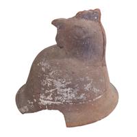 A Terra Cotta Chicken Helmet 6" W X 8.5" D x 8.5" H — Mexico, 20th Century