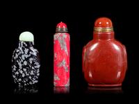 Three Hardstone Snuff Bottles