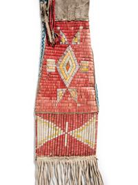 Rare Sioux Double-sided Beaded and Quilled Tobacco Bag