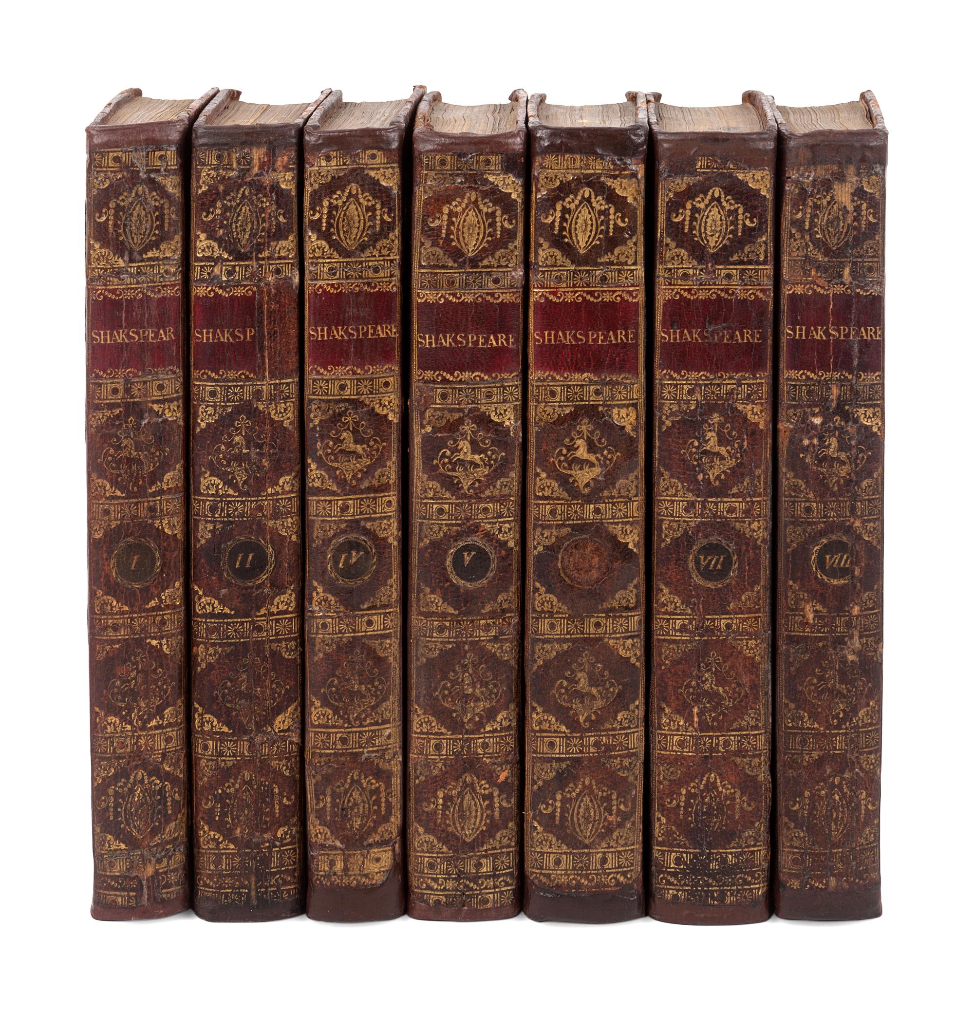 [BINDINGS]. SHAKESPEARE, William (1564-1616). Works. "The Plays." London: for Bellamy and Robarts, 1796.