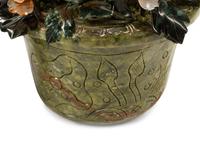 A Pair of Large Chinese Hardstone Models of Flowering Plants in Hardstone Bases