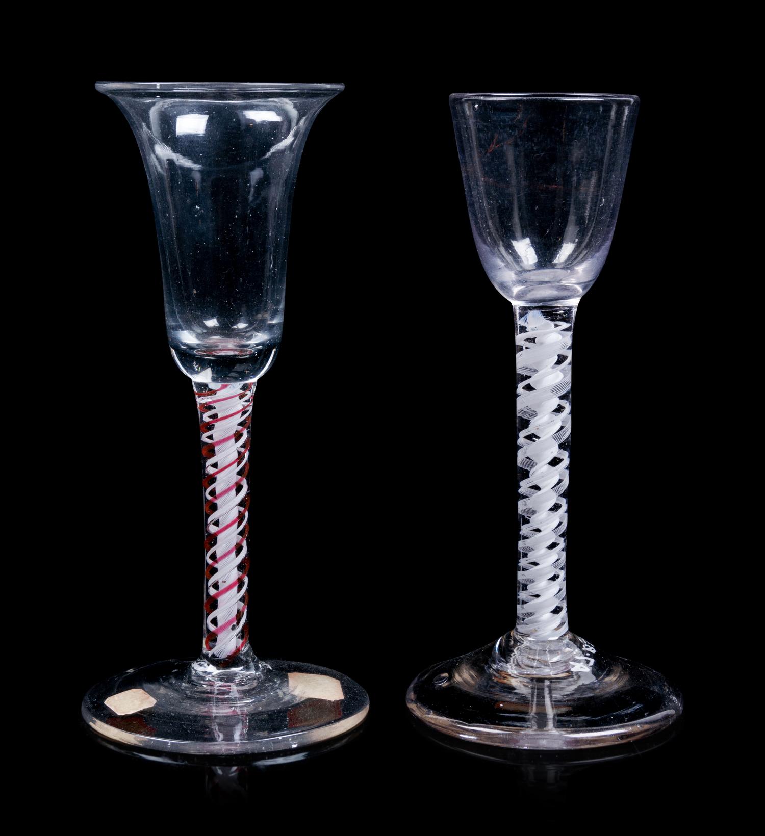 Two American Twist-Stem Wine Glasses