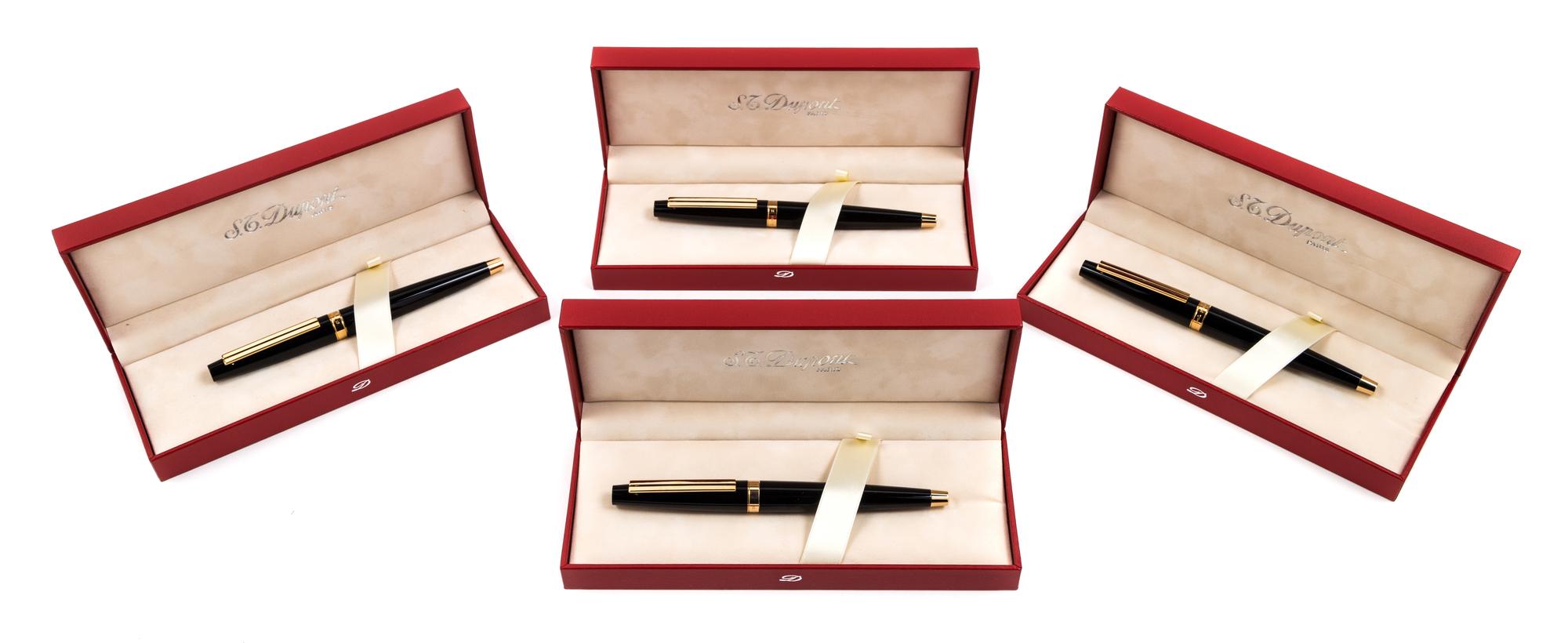 A Group of Four S.T. Dupont Ellipsis: Composite Noir Fountain Pens
