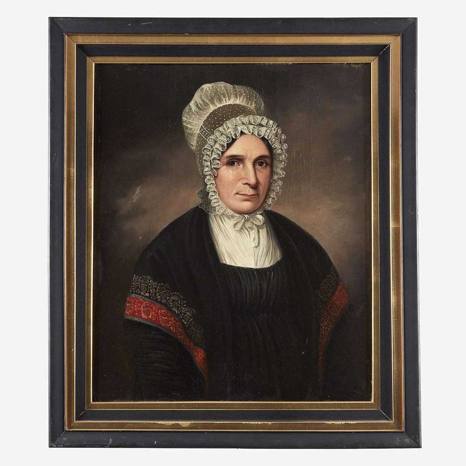 American School (19th Century) Portrait of a Lady in a Bonnet