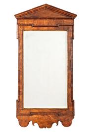 A Neoclassical Walnut Pediment Mirror