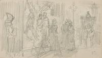 Félix Hilaire Buhot (French, 1847–1898) — Parisian Street Scene ; with Figure Study Verso (a double-sided work)