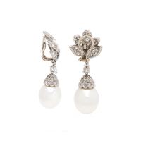 DIAMOND AND CULTURED PEARL DAY NIGHT EARRINGS