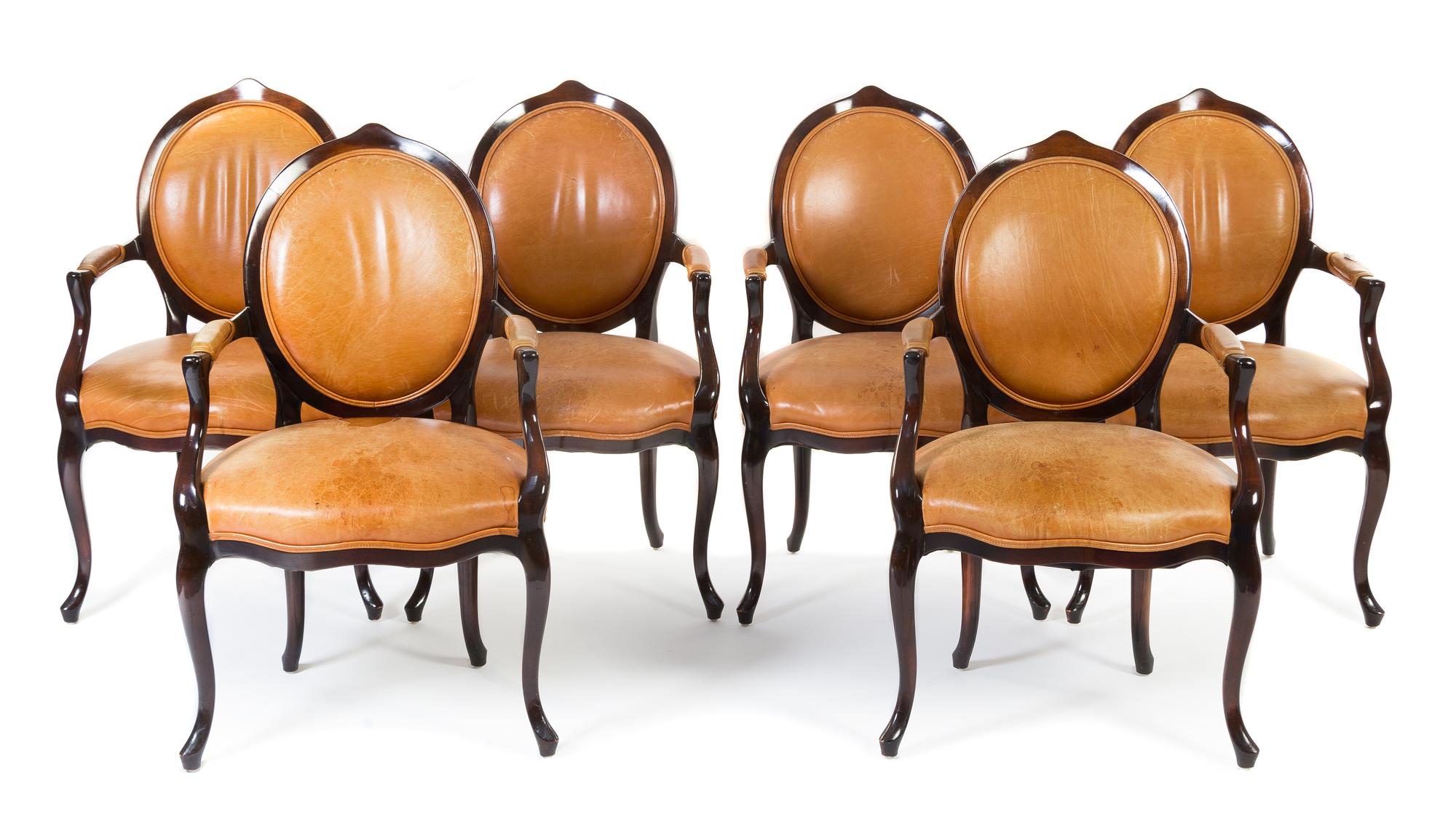 A Set of Twelve Louis XV Style Mahogany Dining Chairs Height 39 inches. — 20TH CENTURY