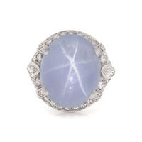 STAR SAPPHIRE AND DIAMOND RING