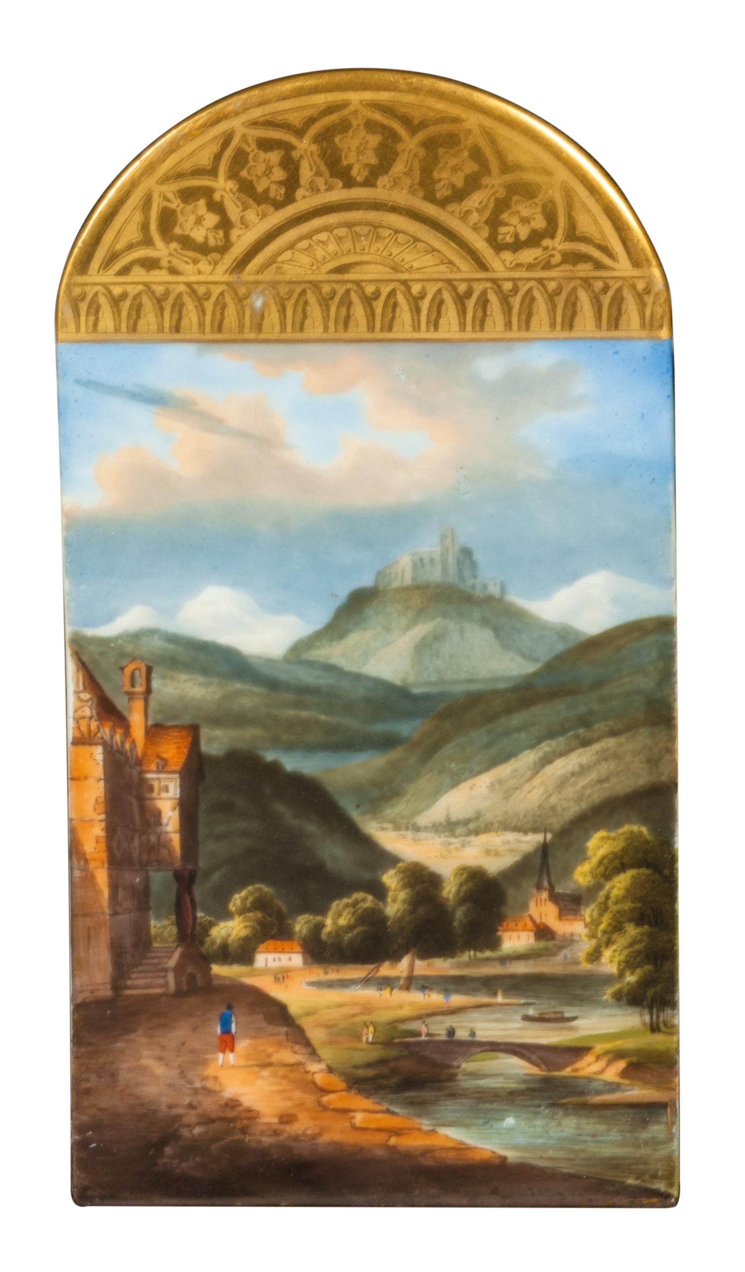 A Continental Porcelain Plaque First: 7 3/4 x 4 inches.