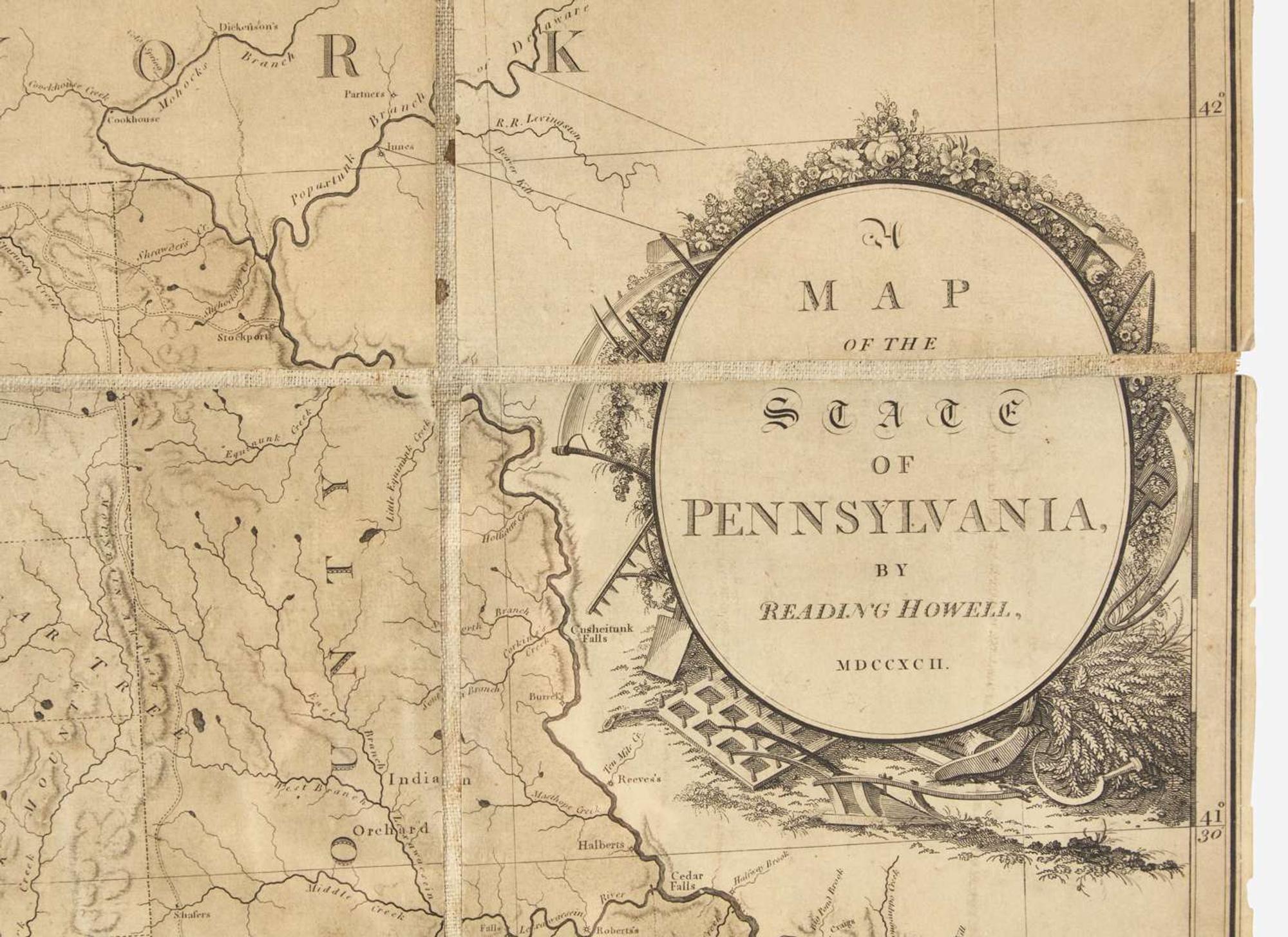 [Philadelphia & Pennsylvania] Howell, Reading: A Map Of The State Of Pennsylvania