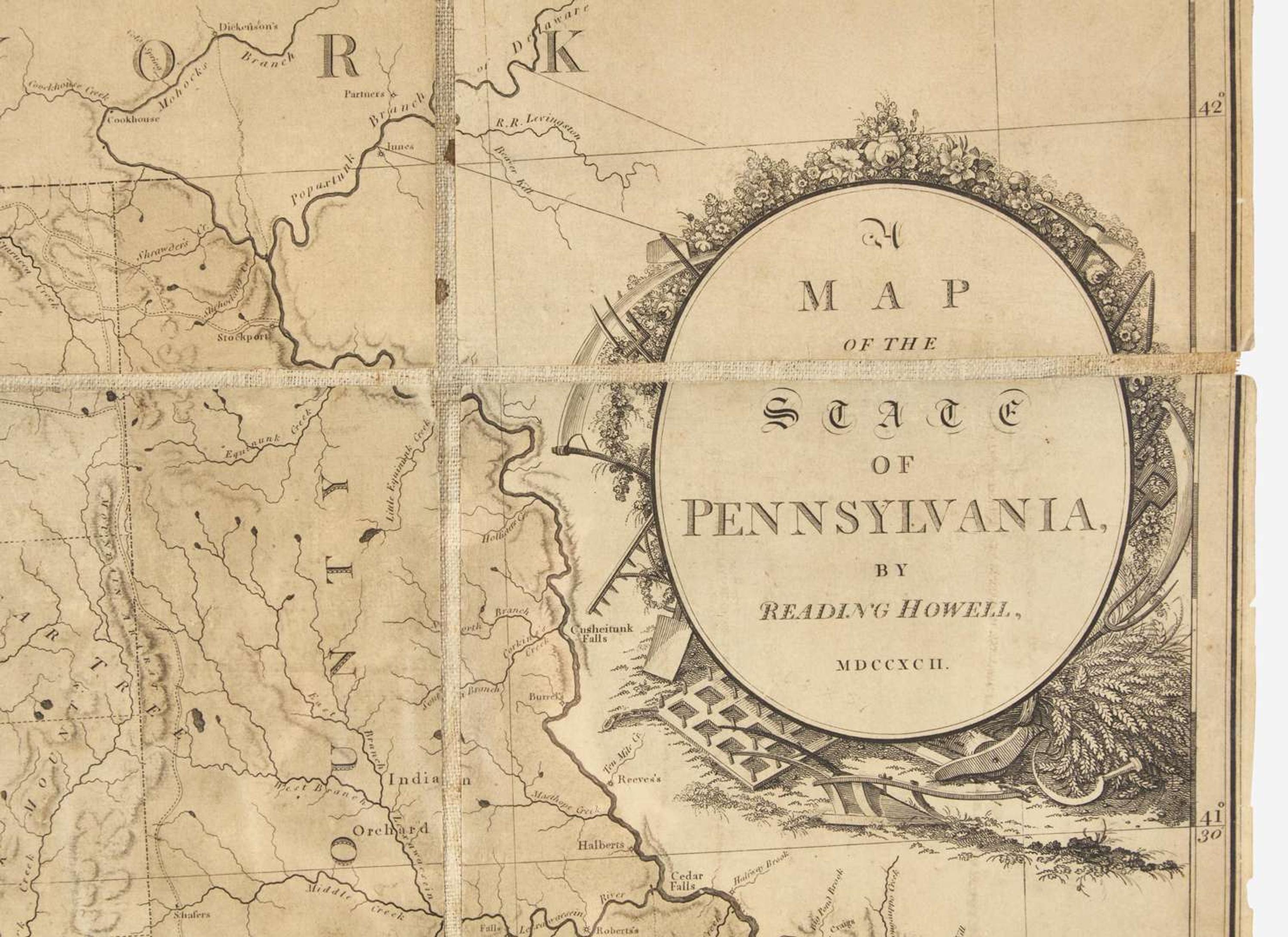 [Philadelphia & Pennsylvania] Howell, Reading: A Map Of The State Of Pennsylvania