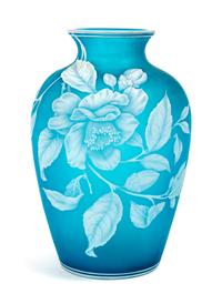 English, LATE 19TH CENTURY, a cameo glass vase, of ovoid form with floral and butterfly decoration