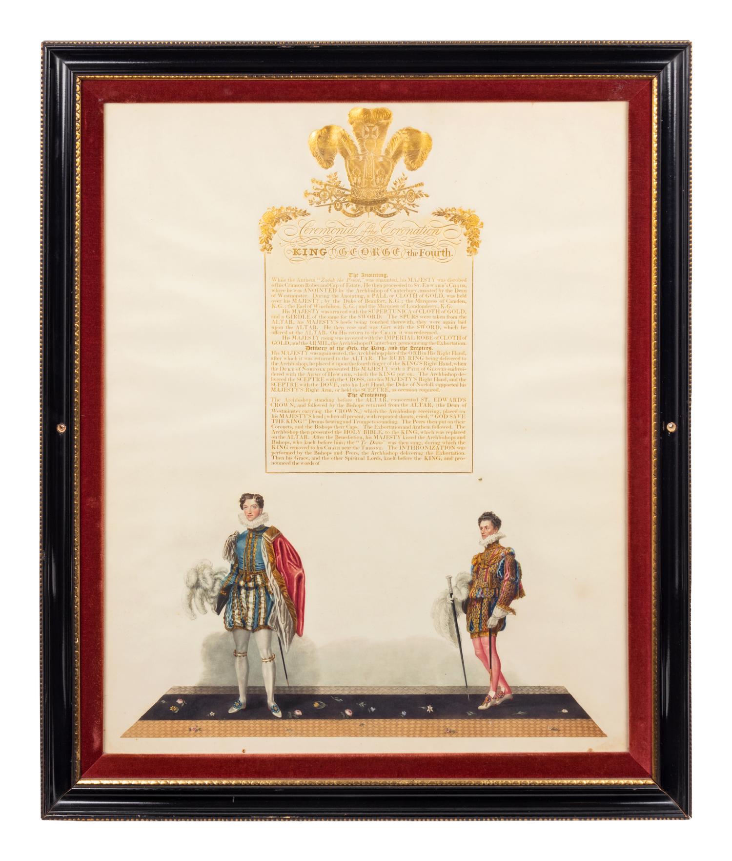 Nine Engravings Depicting the Coronation of George IV