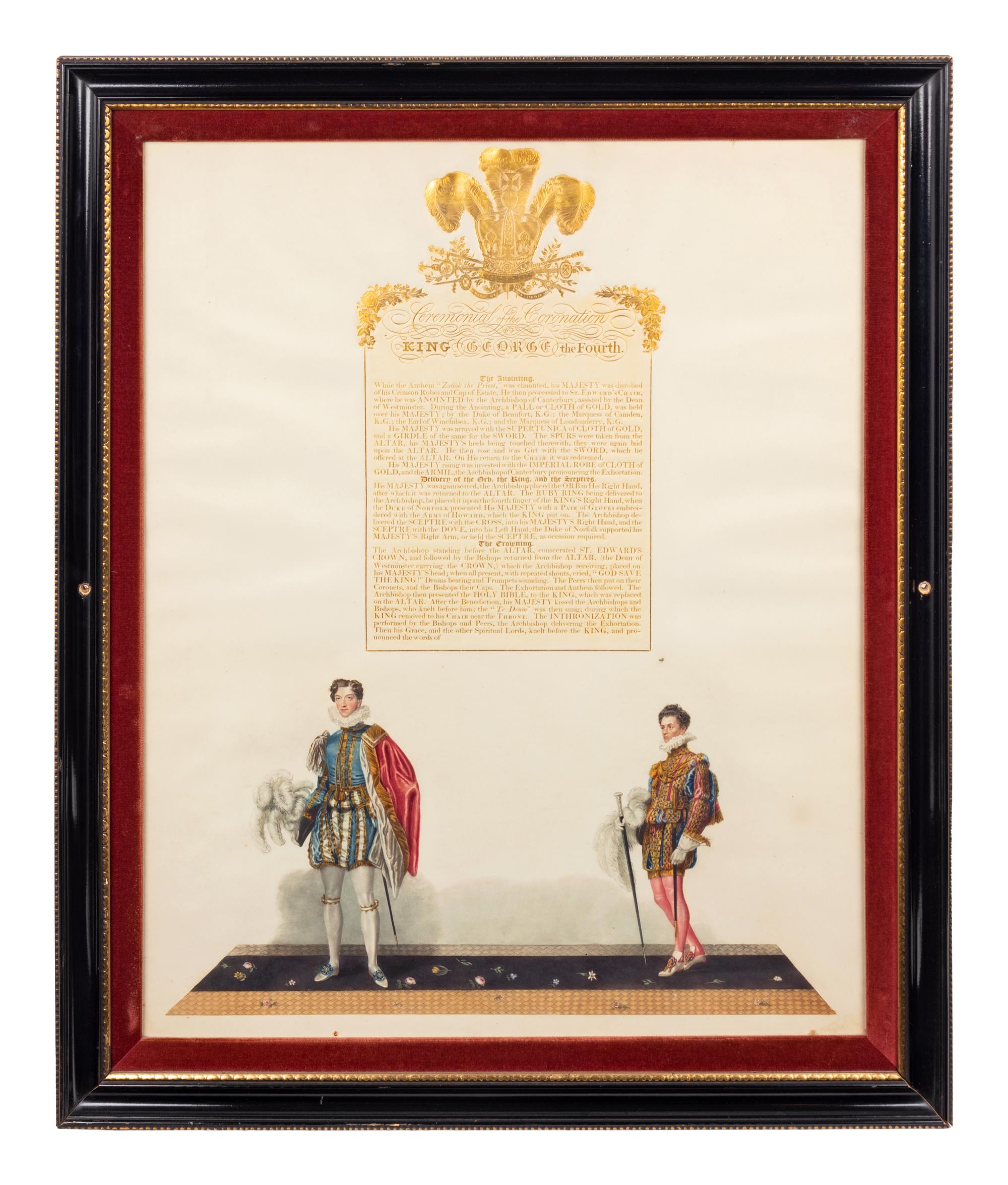 Nine Engravings Depicting the Coronation of George IV