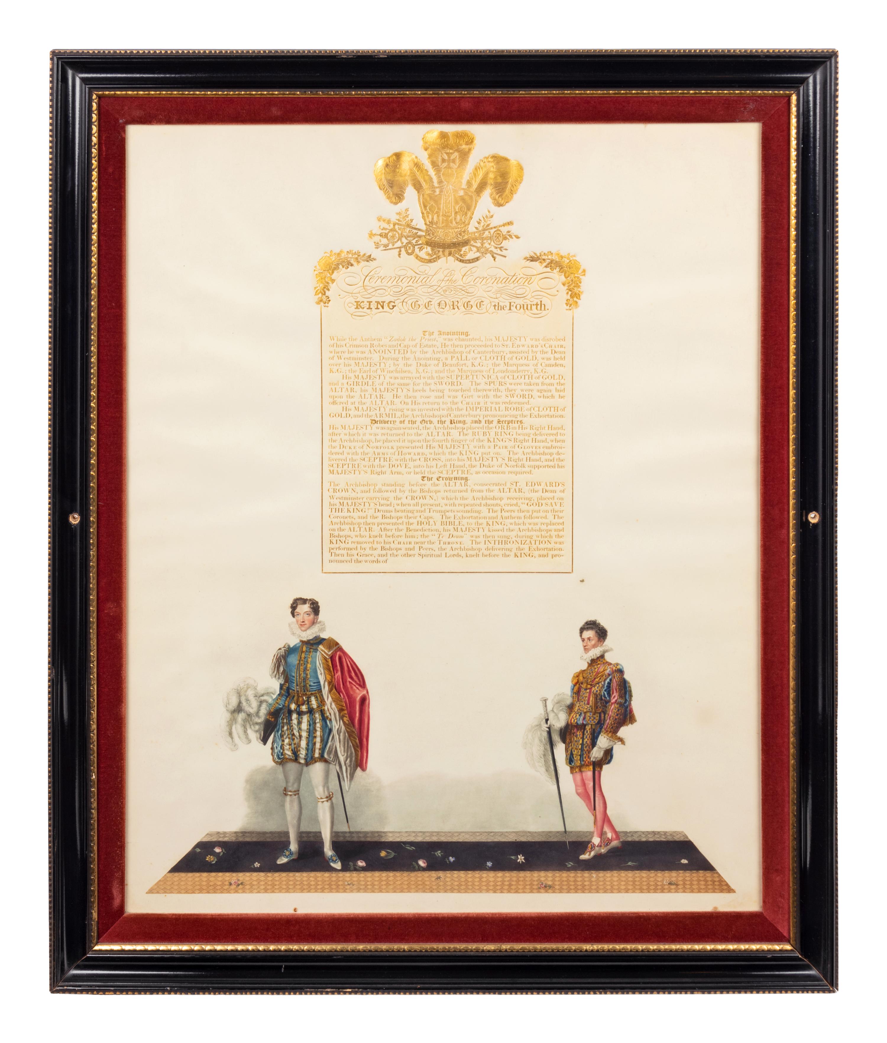 Nine Engravings Depicting the Coronation of George IV