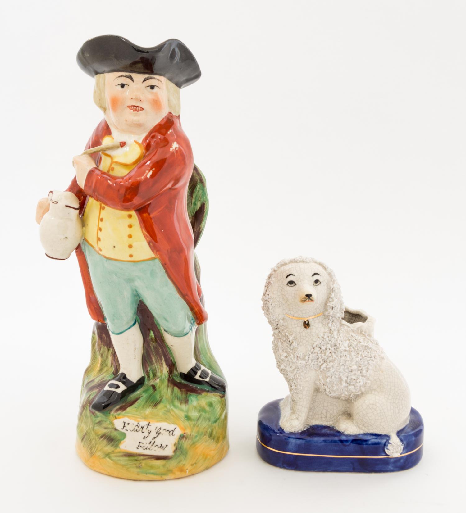 Two Staffordshire Articles Height of taller 11 inches.
