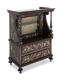 An Anglo-Indian Bone Inlaid Diminutive Bookcase