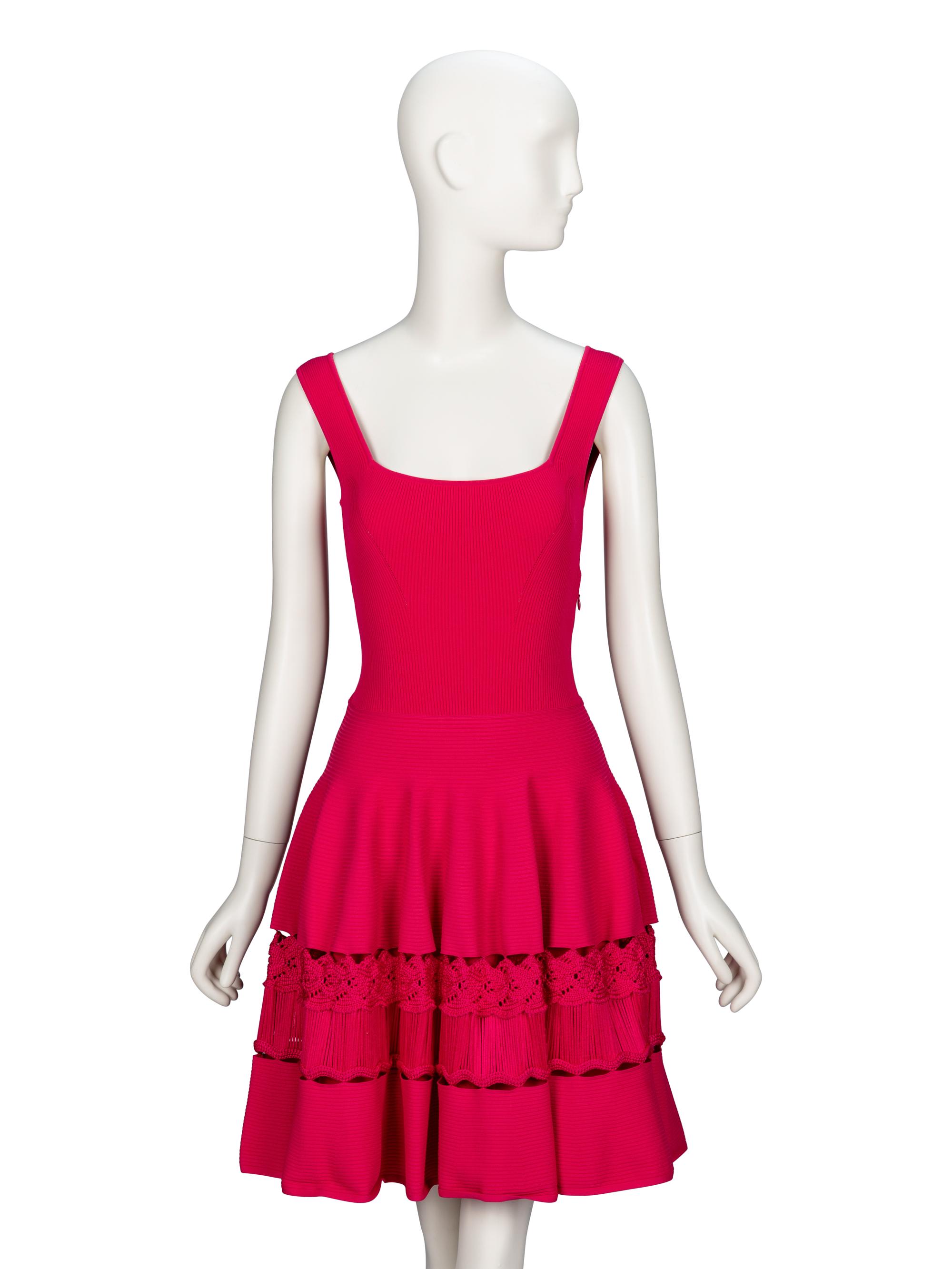Alexander McQueen, Hot Pink Knit Dress