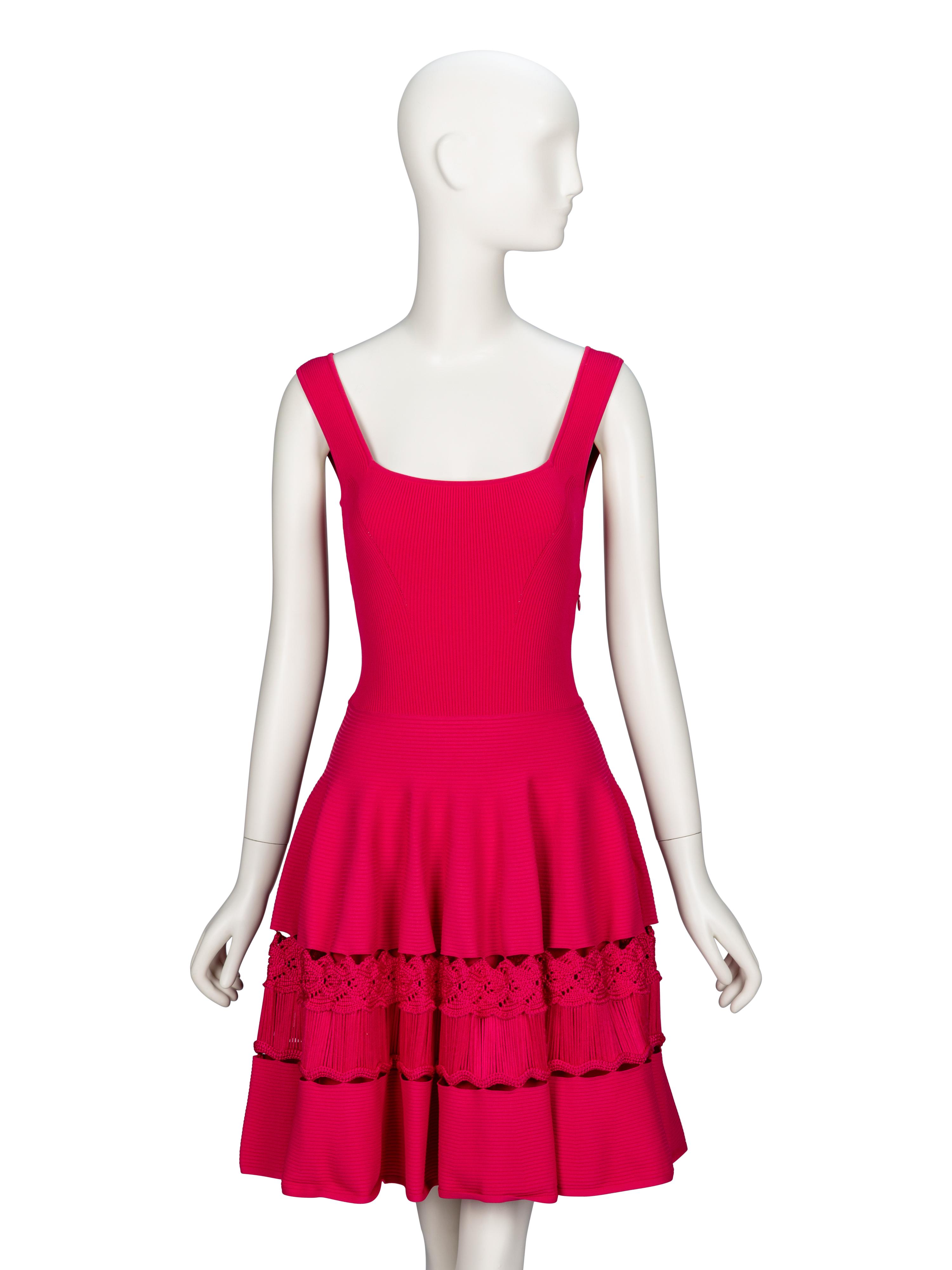 Alexander McQueen, Hot Pink Knit Dress