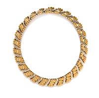 An 18 Karat Two Tone Gold Collar Necklace, 85.00 dwts.