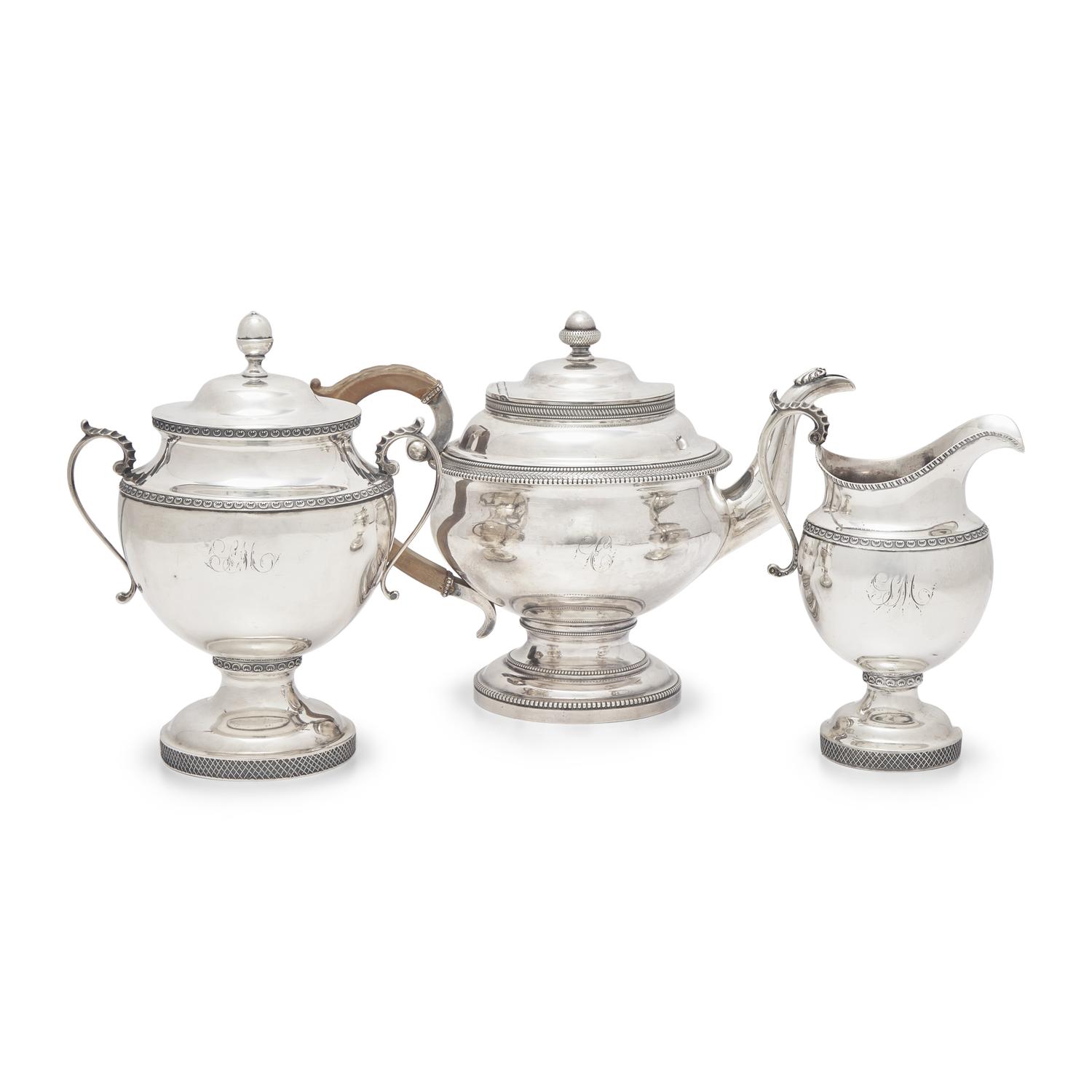 An Assembled Federal Coin Silver Tea Service