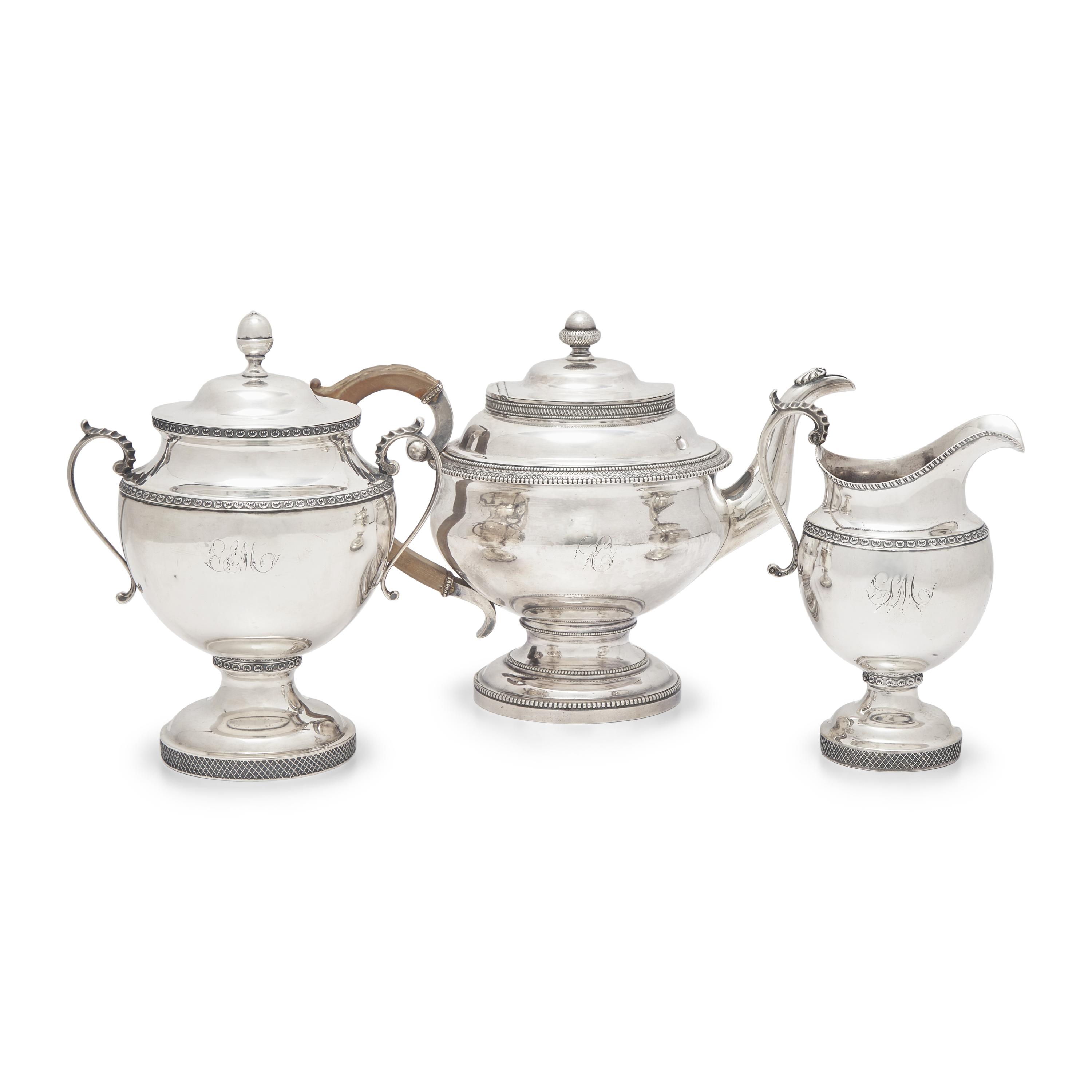 An Assembled Federal Coin Silver Tea Service