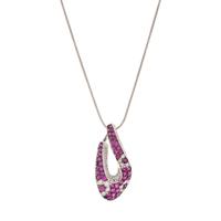 PINK SAPPHIRE AND DIAMOND PENDANT NECKLACE