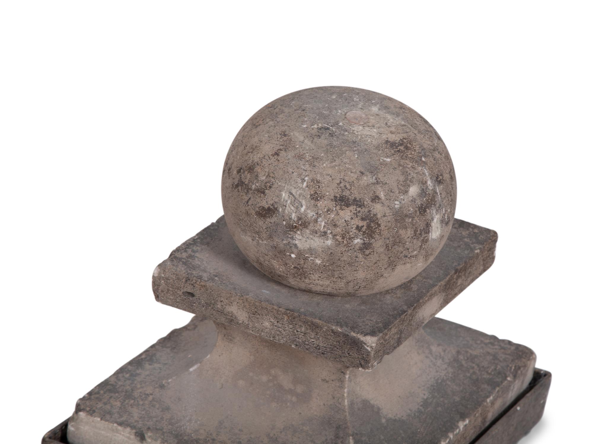 Three Cast Stone Garden Finials