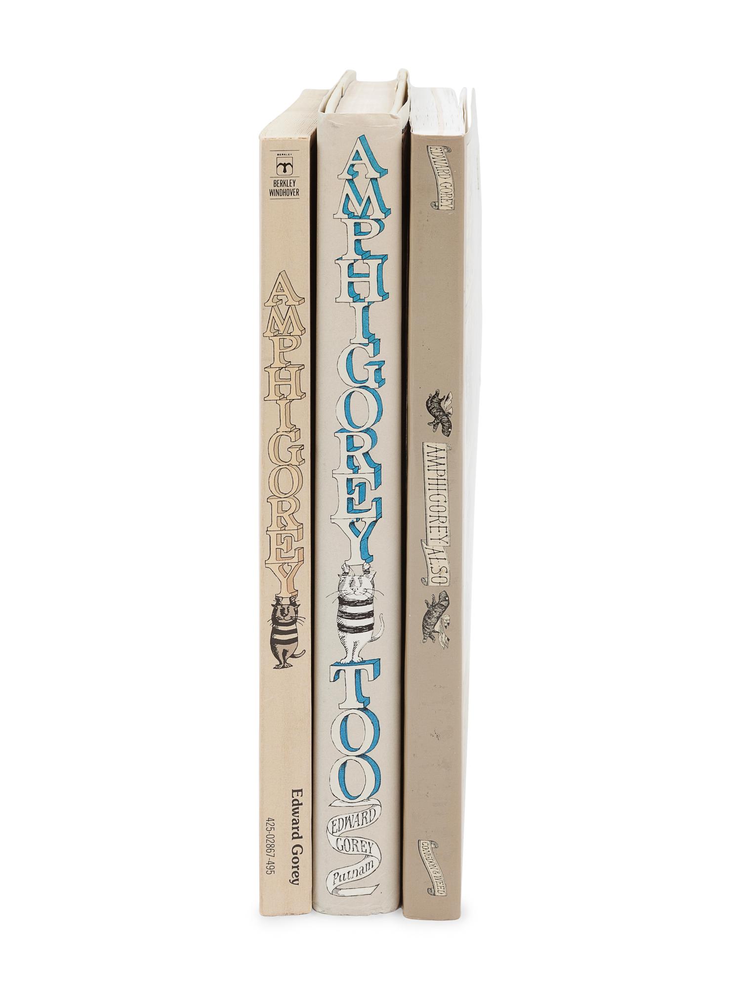 GOREY, Edward (1925-2000). Amphigorey . -- Amphigorey Too . -- Amphigorey Also . New York: G. P. Putnam's Sons, 1972. -- Ibid. 1975. -- New York: Congdon & Weed, 1983.