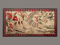 A Lion and Cub Hooked Rug