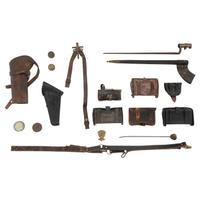 Group of Civil War and Indian Wars Era Cartridge Boxes and Leather Accoutrements