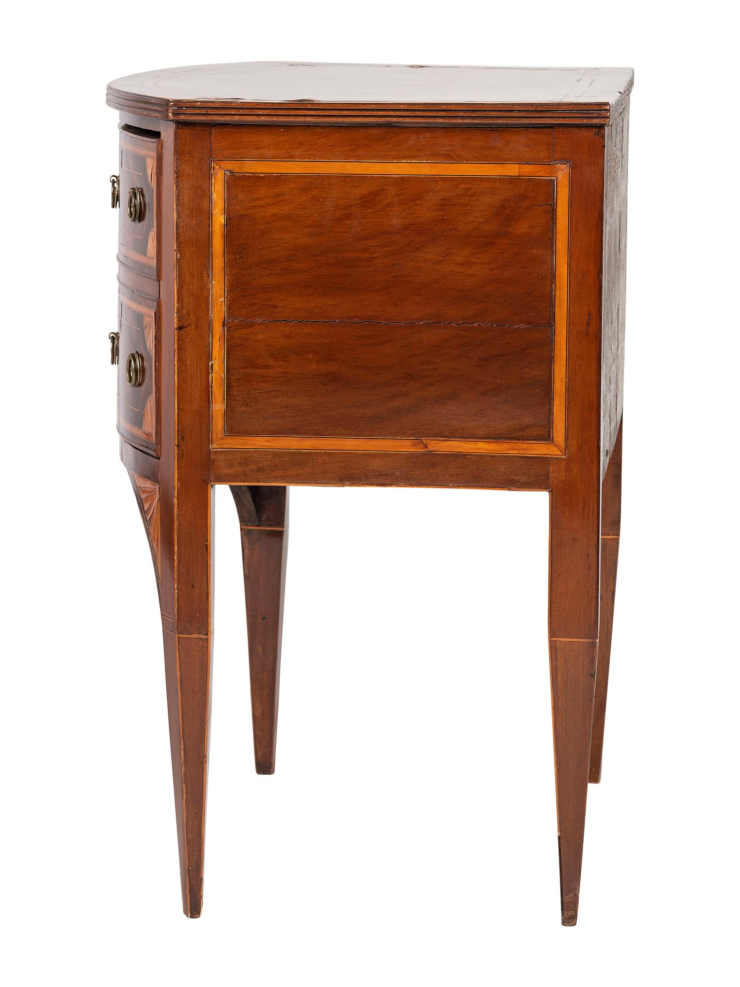 A George III Fan-Inlaid Mahogany Bow-Front Server