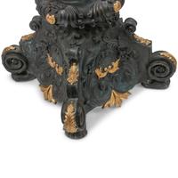 A Pair of Régence Style Patinated and Parcel Gilt Bronze Pedestals