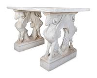 An Italian Carved Marble Table — IN THE MANNER OF FRANCESCO ANTONIO FRANZONI, 18TH/19TH CENTURY