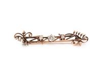ANTIQUE, DIAMOND BAR BROOCH