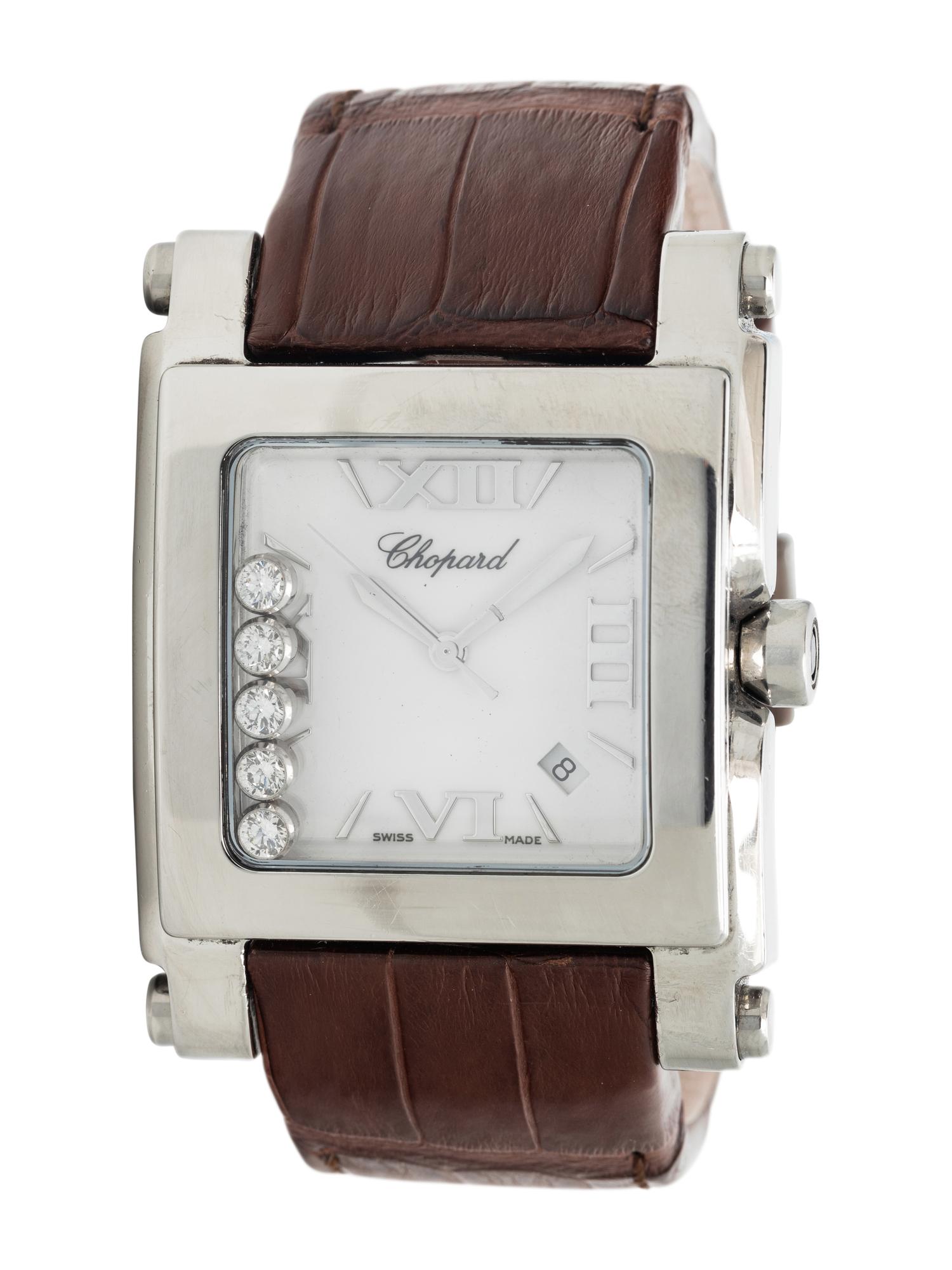 CHOPARD, STAINLESS STEEL 'HAPPY SPORT' WATCH