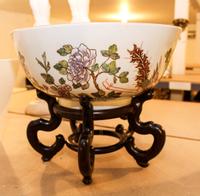 A Large Bowl and Stand. Height 6 7/8 x diameter 16 1/2 inches.