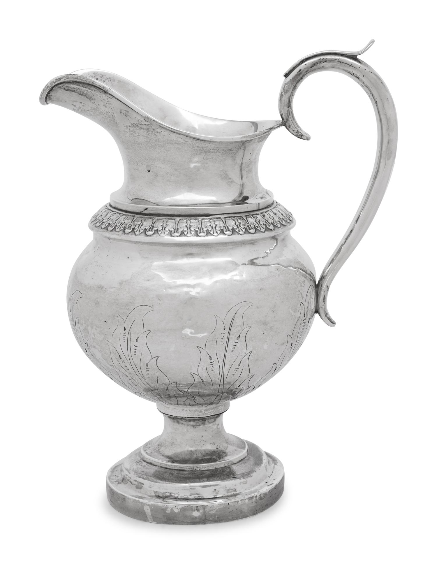 An American Coin Silver Water Pitcher