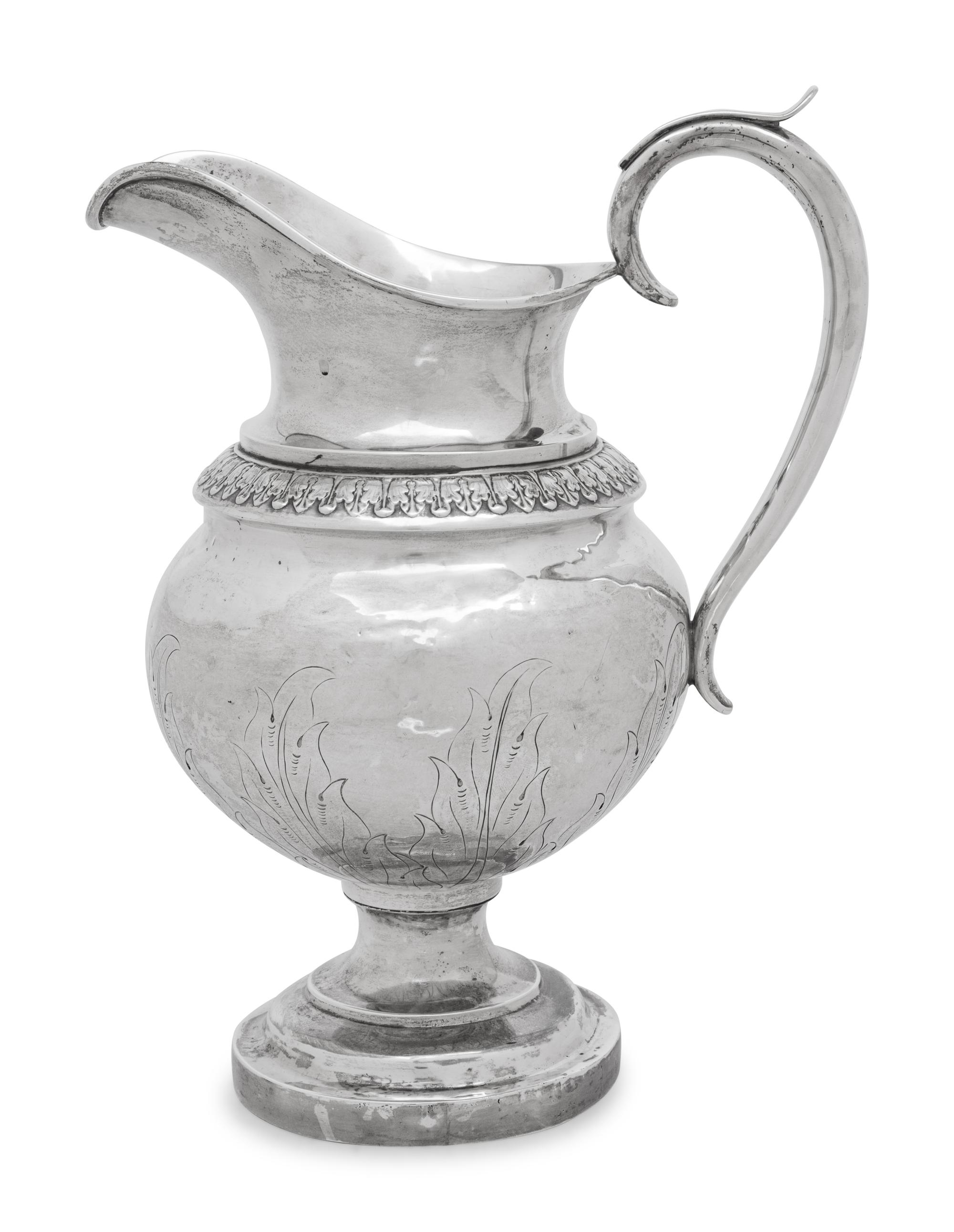 An American Coin Silver Water Pitcher