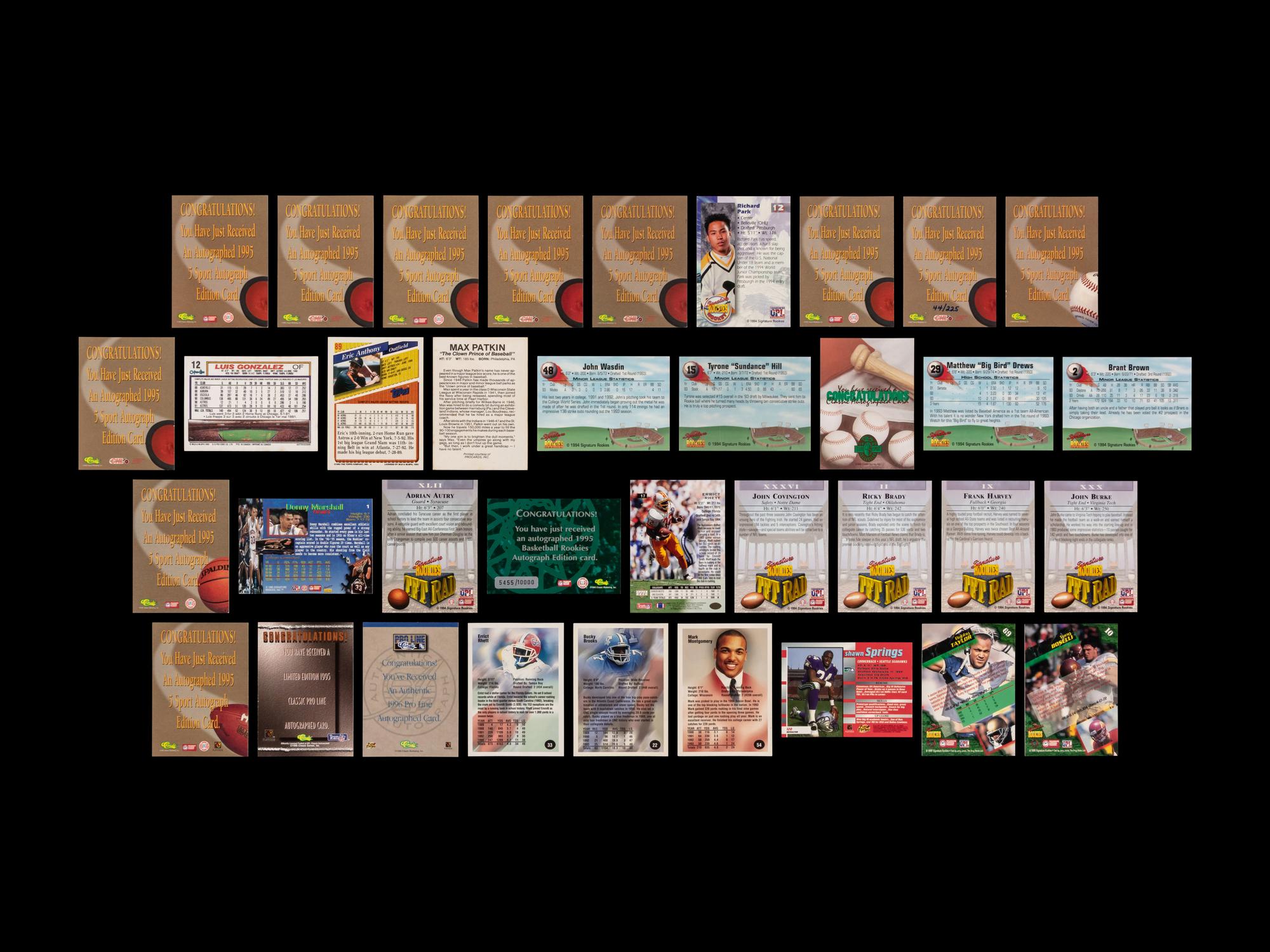 A Collection of Over 80 Assorted 1990s Signed Autograph Trading Cards