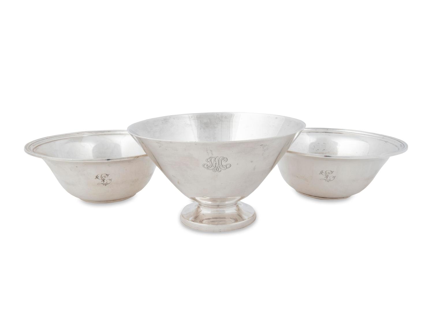 Three American Silver Small Bowls — Tiffany & Co., New York, 1907-1947