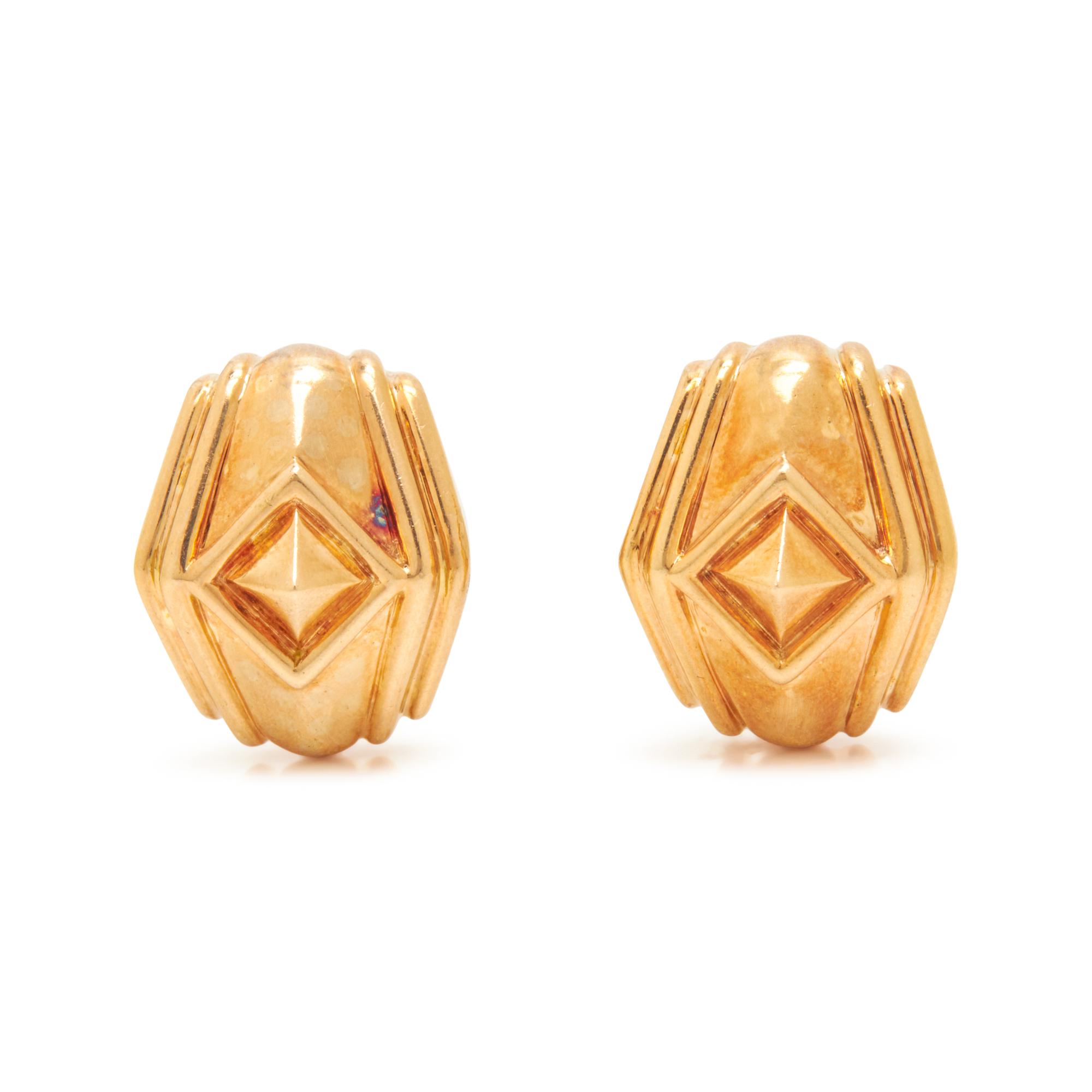 BULGARI, YELLOW GOLD CLIP EARRINGS