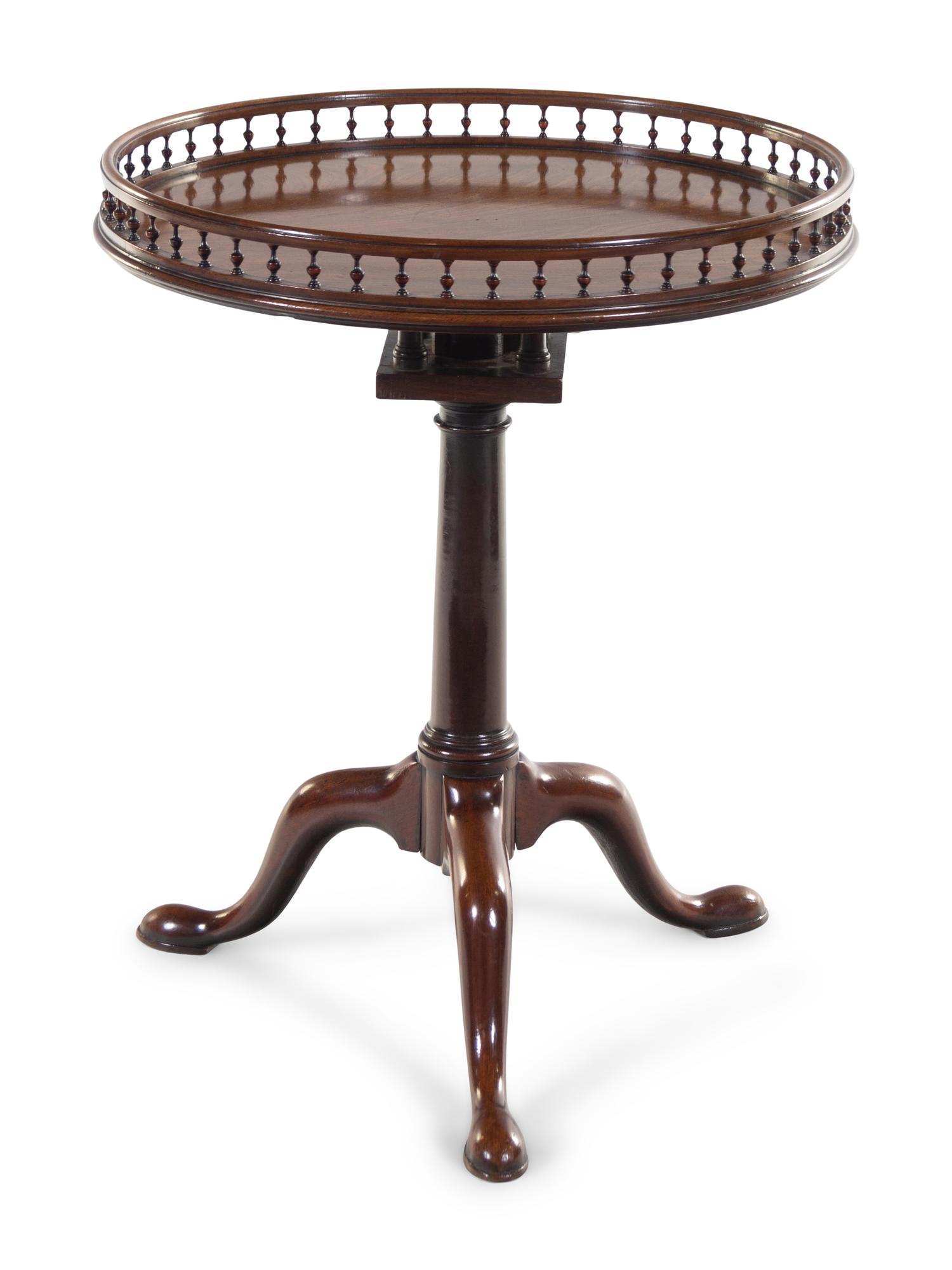 A George III Mahogany Birdcage Action Tilt-Top Tea Table