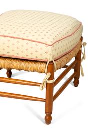 A Ladderback Armchair with Rush Seat and Ottoman — 20TH CENTURY
