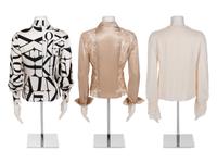 Collection of Five Valentino Pieces: One Two-Piece Skirt Suit and Three Blouses