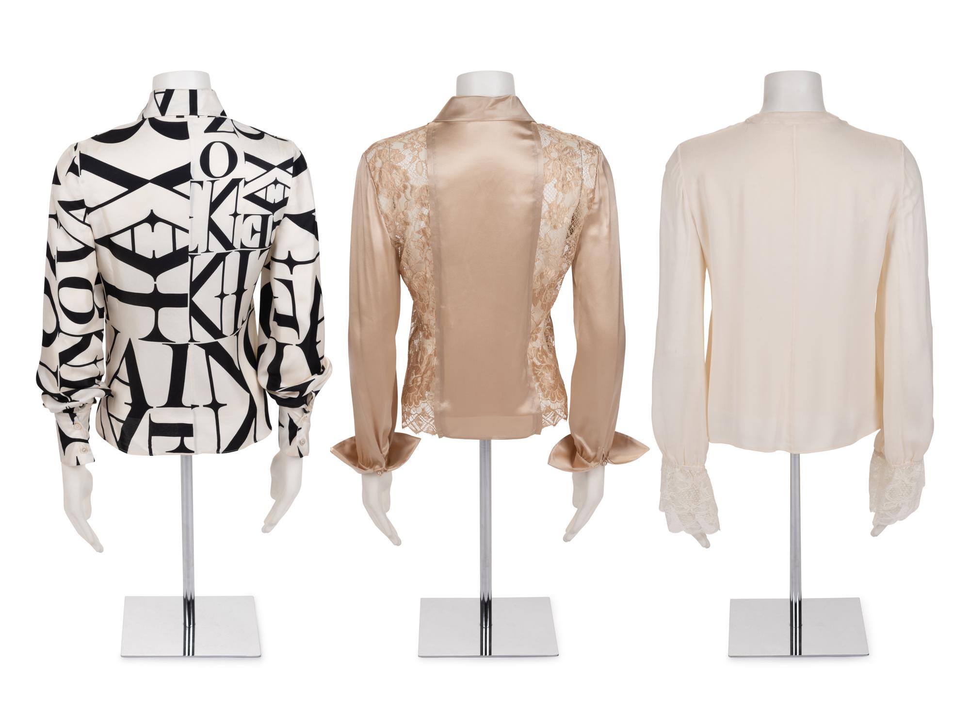 Collection of Five Valentino Pieces: One Two-Piece Skirt Suit and Three Blouses
