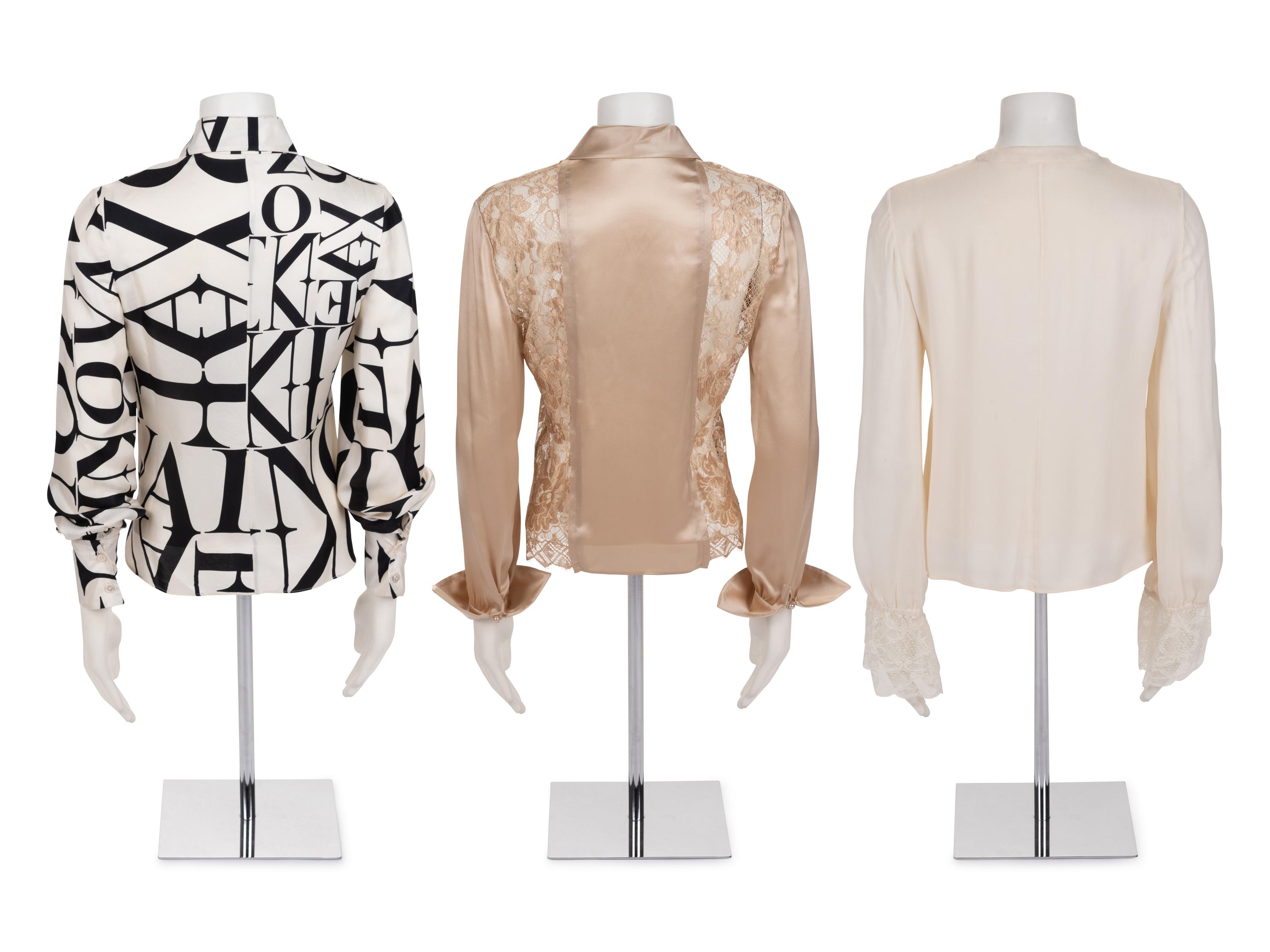 Collection of Five Valentino Pieces: One Two-Piece Skirt Suit and Three Blouses