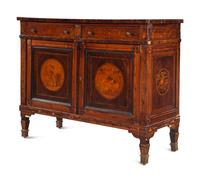 An Italian Walnut and Marquetry Cabinet